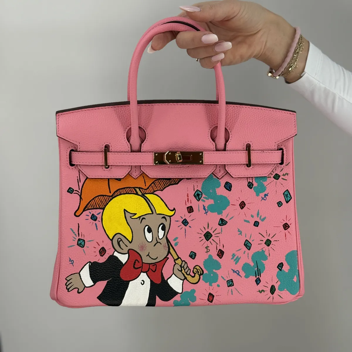 Kabelka Icona 30 “Pink Diamond Rain” – limitovaná edícia 1/1