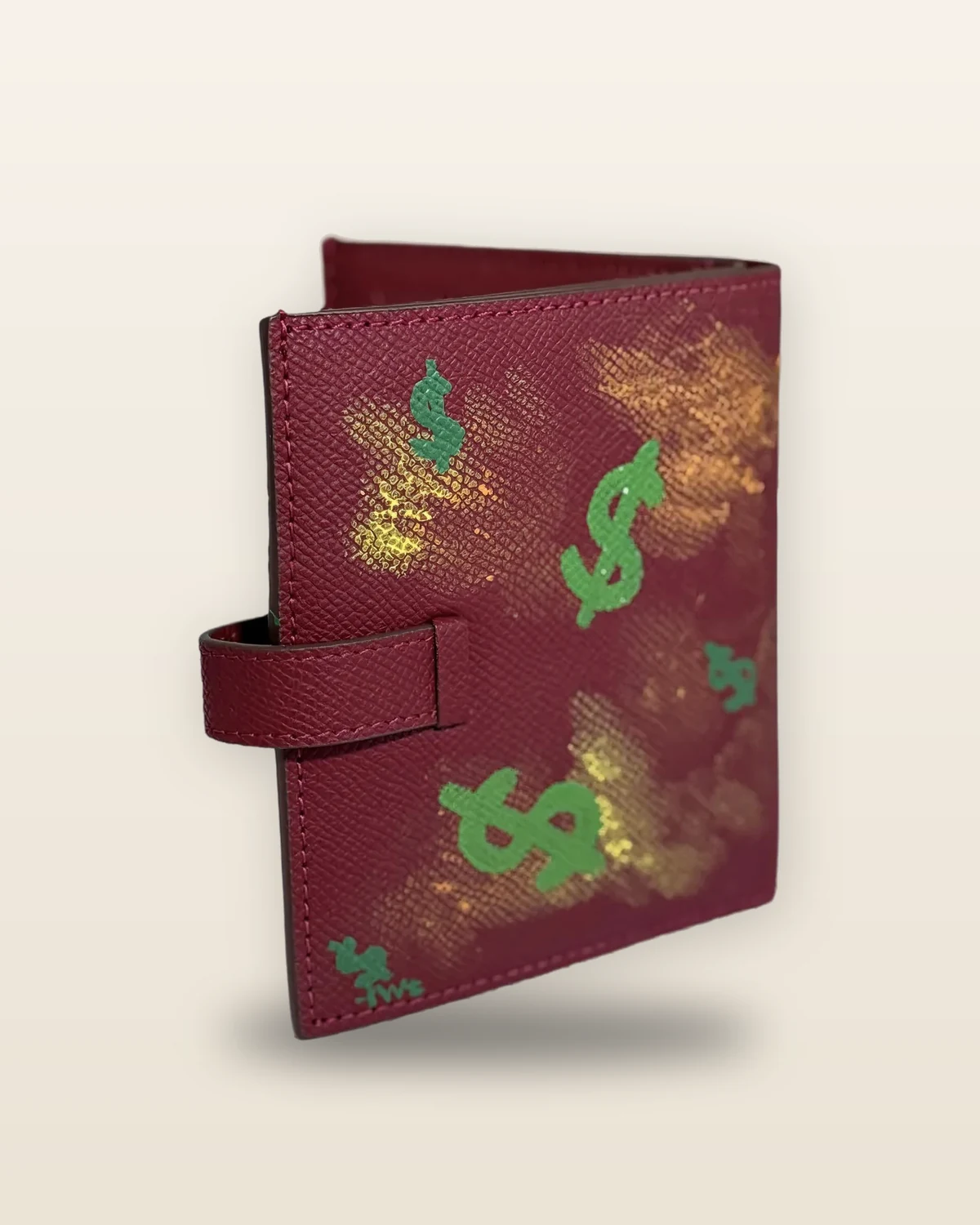 Peňaženka Élégance H-Clasp Burgundy „Money Pop Art“ – Limitovaná edícia 1/1