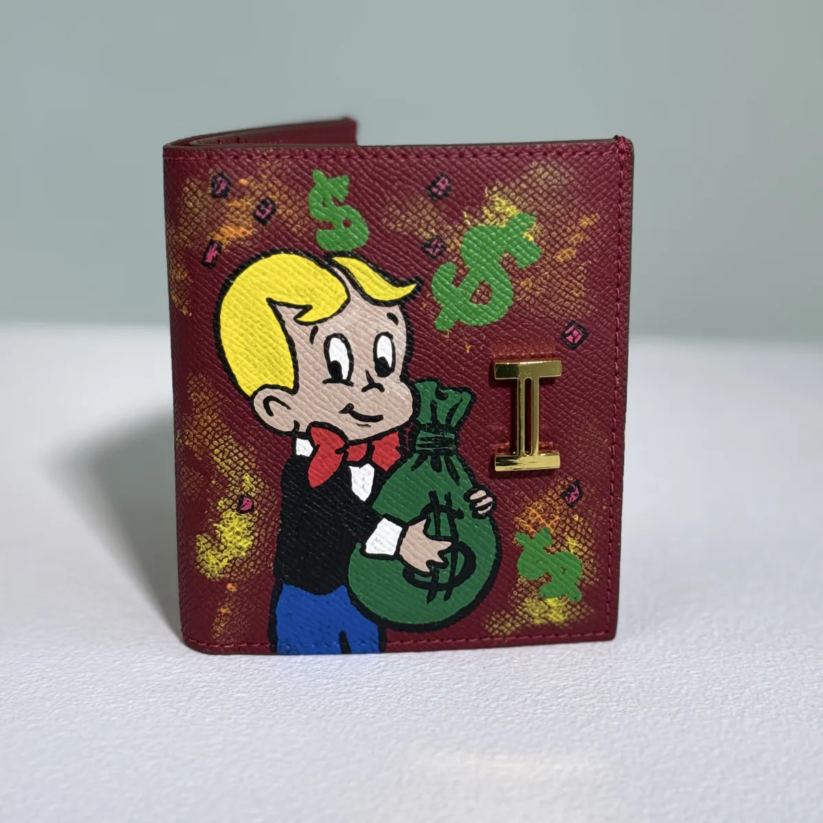 Peňaženka Wallet Élégance H-Clasp – Money Pop Art (Burgundy) | Limitovaná edícia 1/1