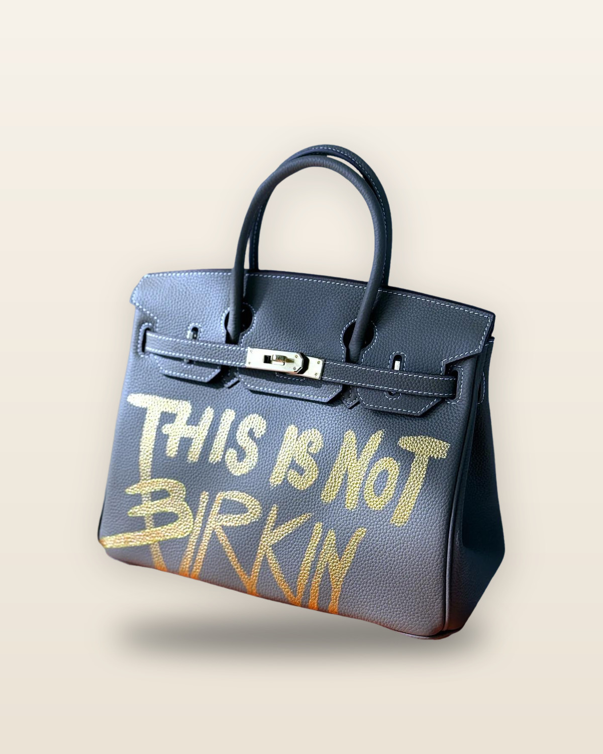 Kabelka Icona 30 Taupe „THIS IS NOT BIRKIN GOLD“ – Limitovaná edícia 1/1